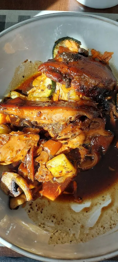 Porcelet Confit Au Miel Et Vinaigrette Balsamico